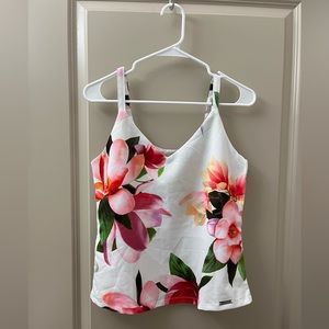 White Floral Tank Top